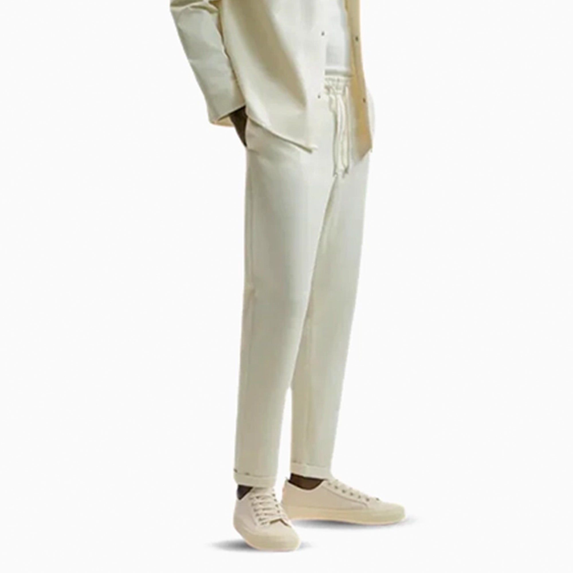 Zara Off White Jogger Waist Trousers