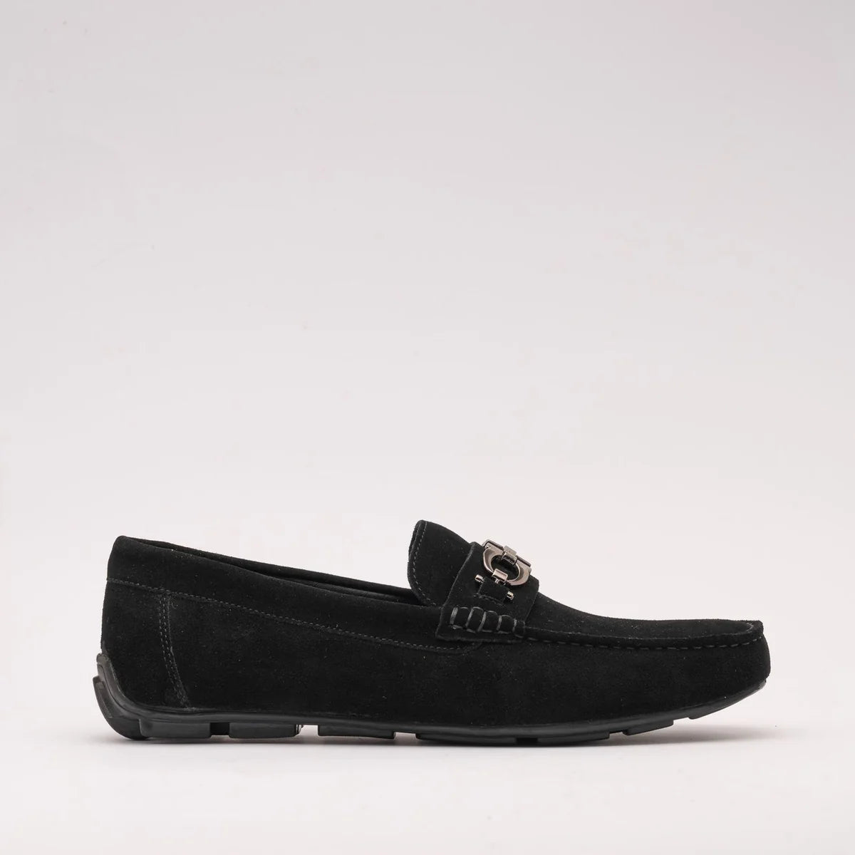 Feragamo Sude Loafer for Men-Black 1:1