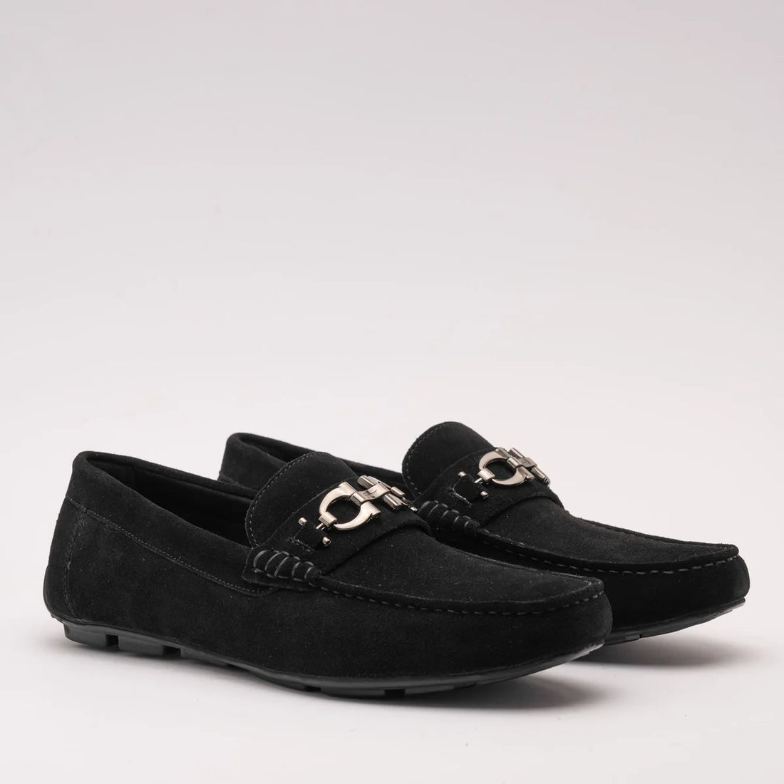 Feragamo Sude Loafer for Men-Black 1:1