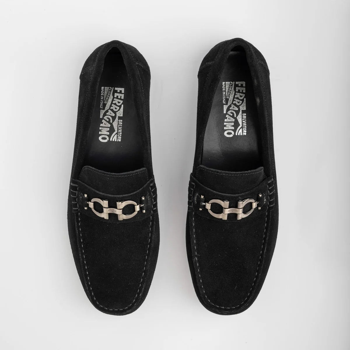 Feragamo Sude Loafer for Men-Black 1:1