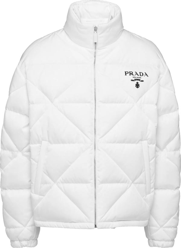 Prada White Nylon Triangle Quilted Jacket INC STYLE
