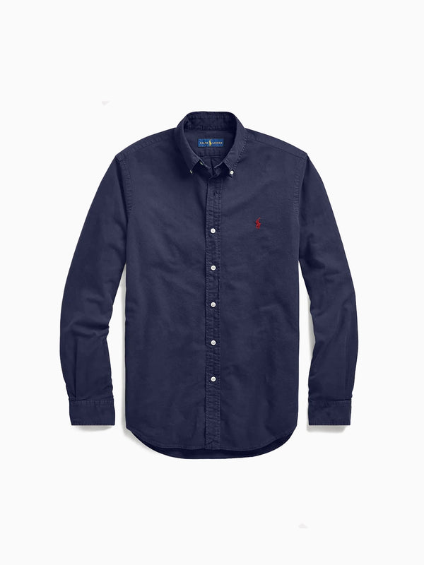 RL Slim Fit Knit Garment-Dyed Oxford Shirt
