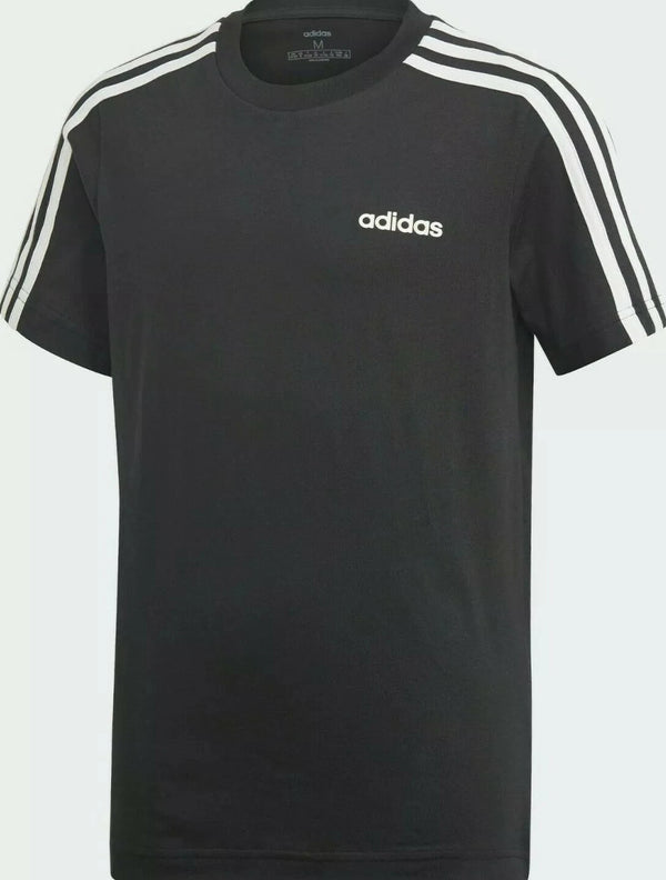 ADIDAS ESSENTIALS 3 STRIPES T-SHIRT - BLACK