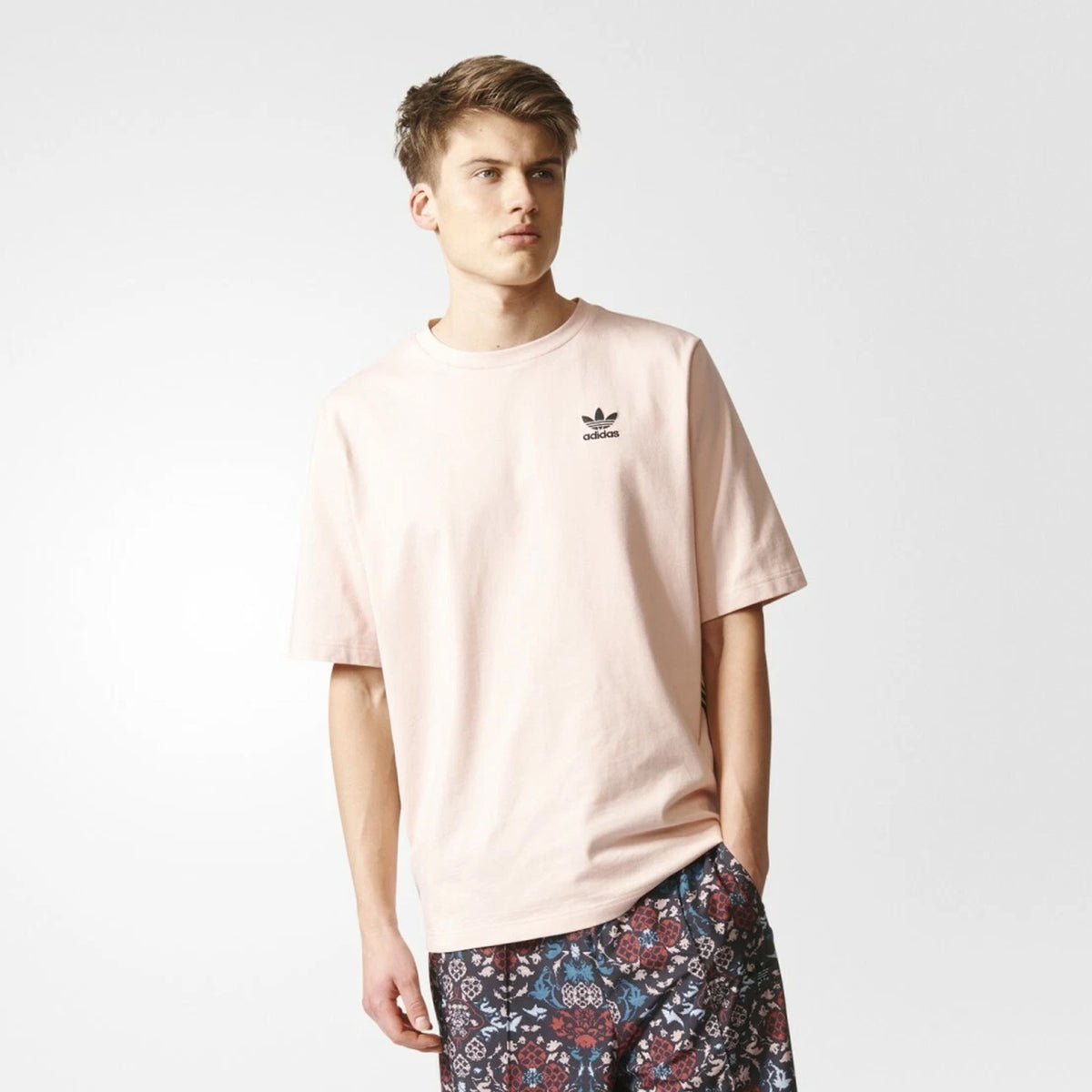 Adidas Essentials Single Jersey Embroidered Small Logo Tee Beige