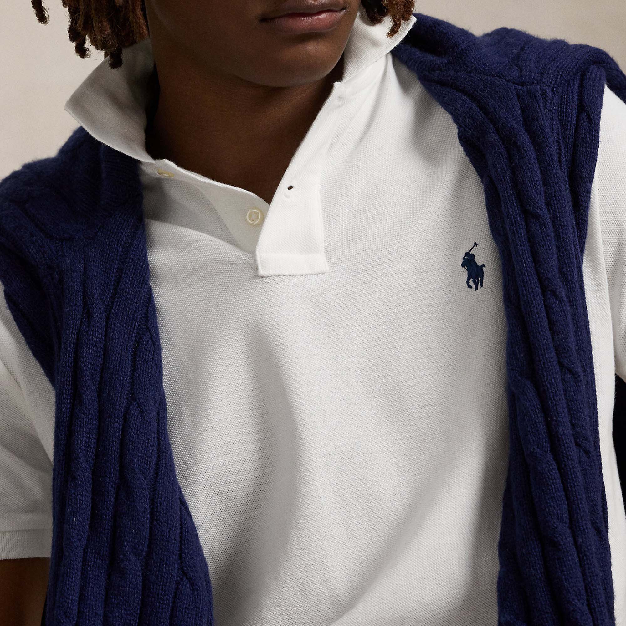 The Iconic Mesh Polo White Shirt