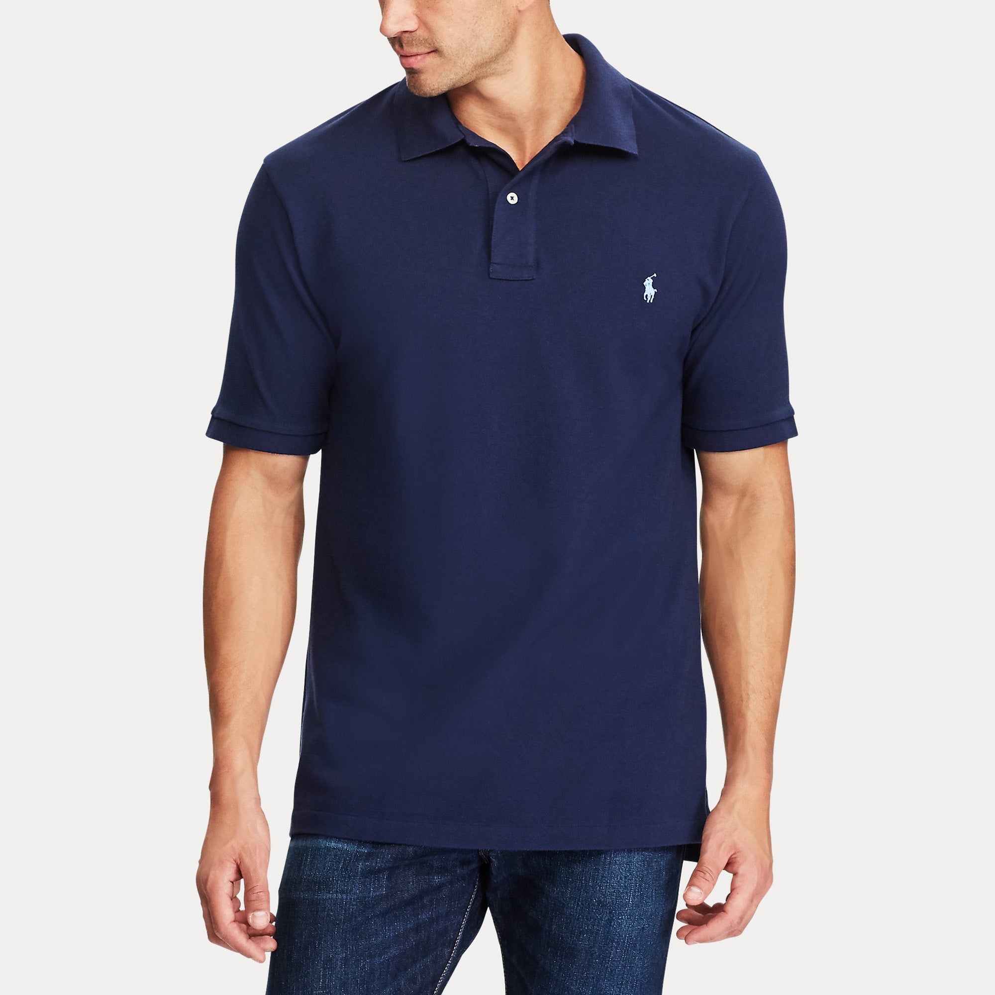 Ralph Lauren The Iconic Mesh Polo Shirt Navy With White logo