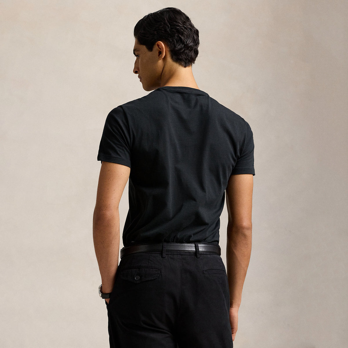 Ralph Lauren Custom Slim Fit Jersey Crewneck T-Shirt Black