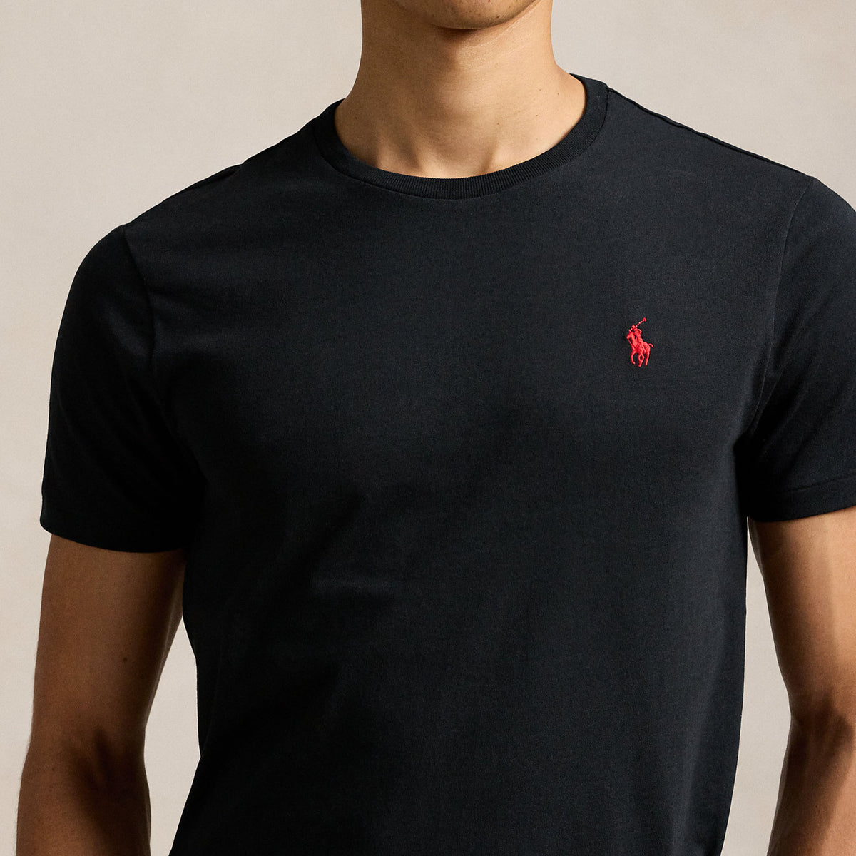 Ralph Lauren Custom Slim Fit Jersey Crewneck T-Shirt Black