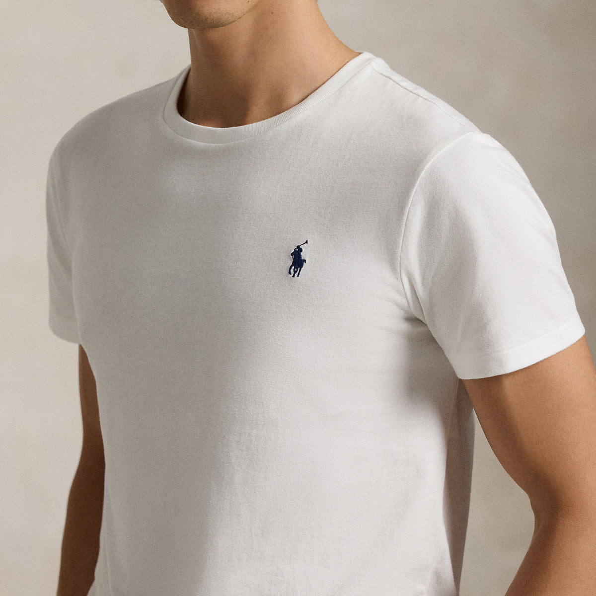 Custom Slim Fit Jersey Crewneck White T-Shirt