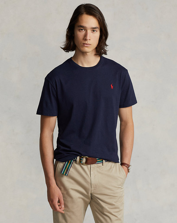 Custom Slim Fit Jersey Crewneck Navy T-Shirt