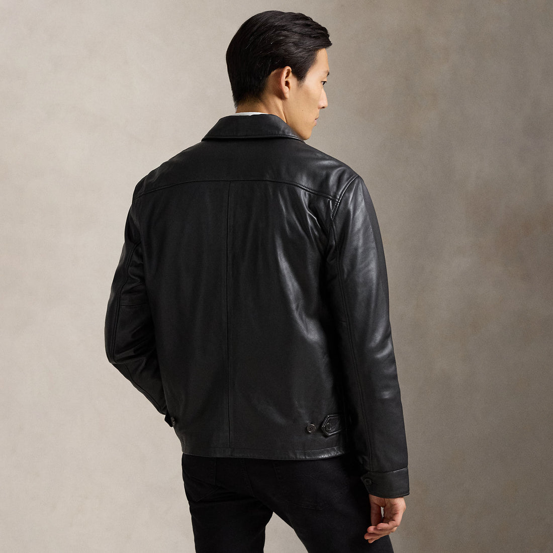 Ralph Lauren Bayville Leather Jacket Black