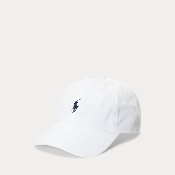 RL Cotton Chino Baseball White Cap