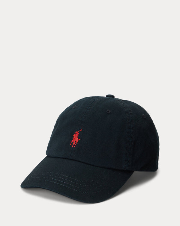 RL Cotton Chino Baseball Black Cap