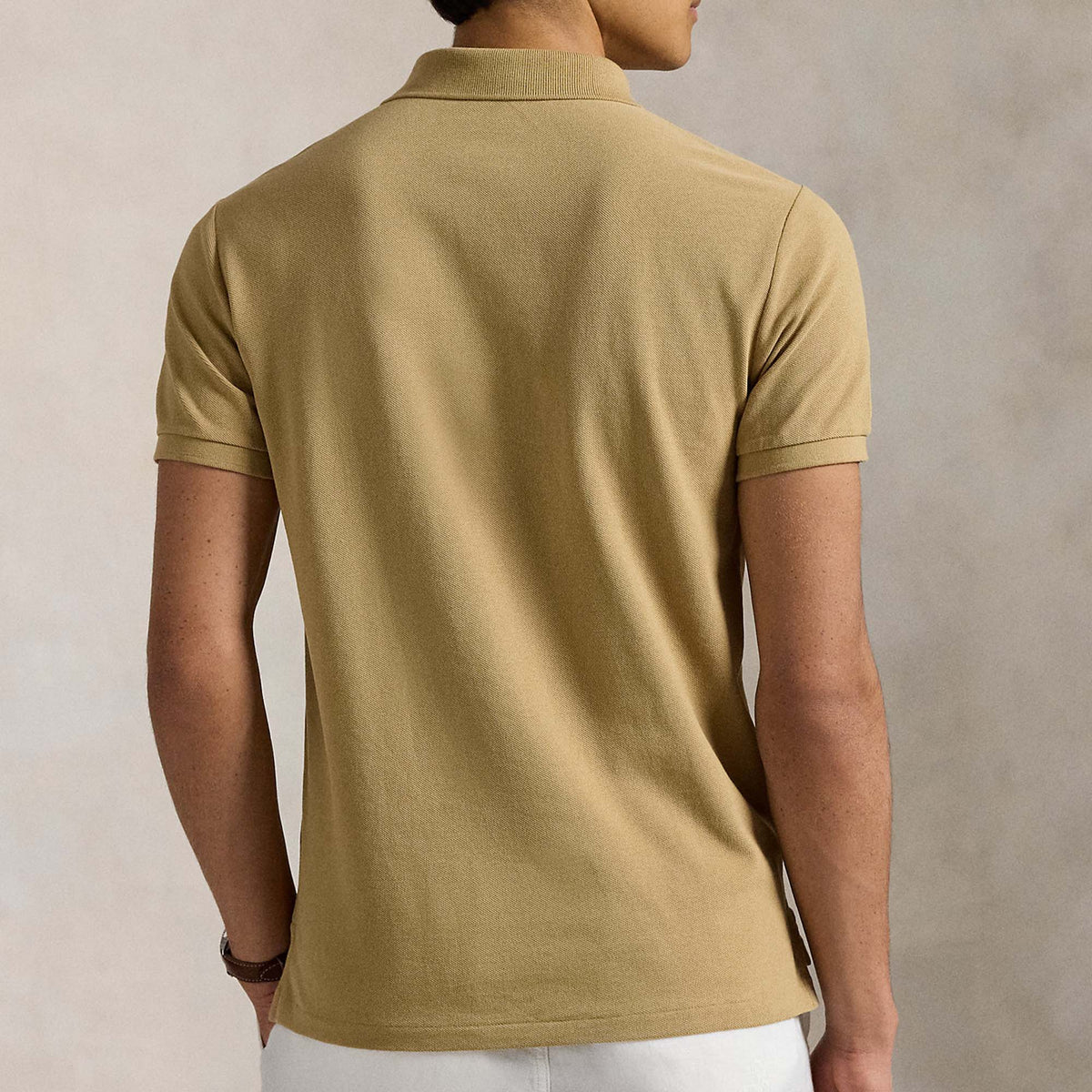 The Iconic Mesh Beige Polo Shirt