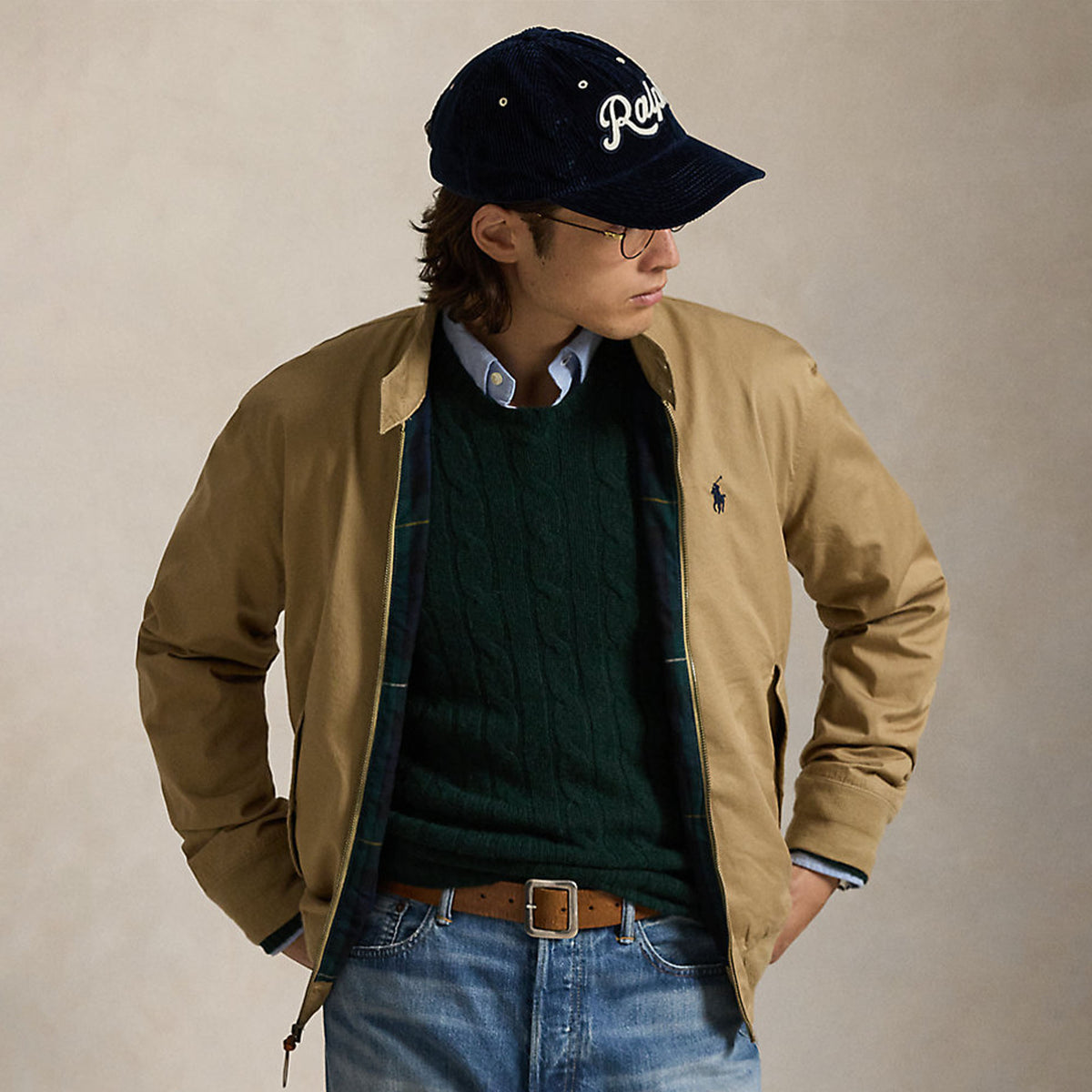 Ralph Lauren Men's City Baracuda Full Button Jacket Beige
