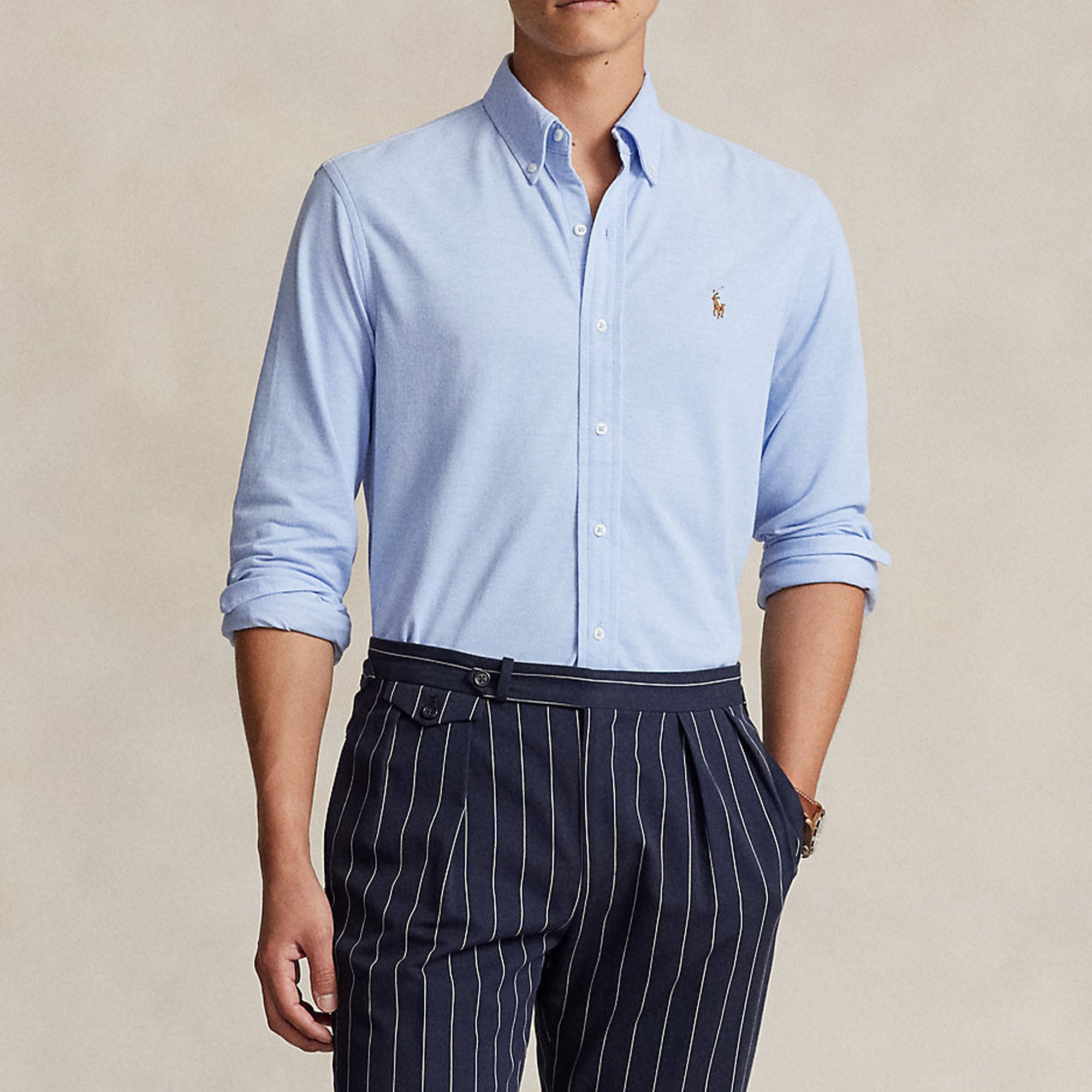 Ralph Lauren Knit Oxford Shirt ( Blue )