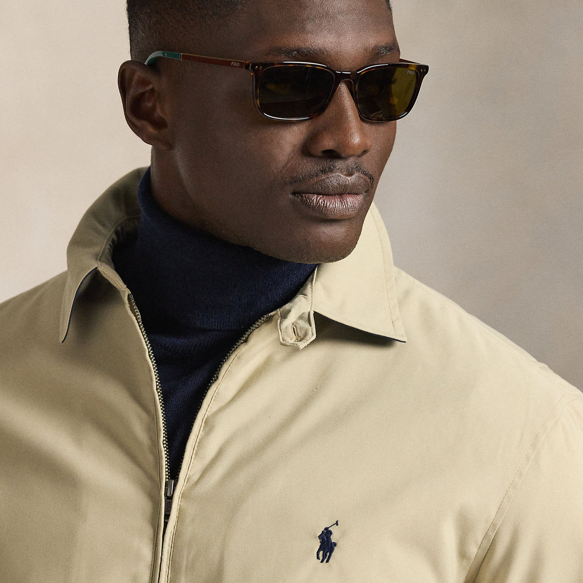 Ralph Lauren Men's Bi-Swing Jacket Beige Navy Logo