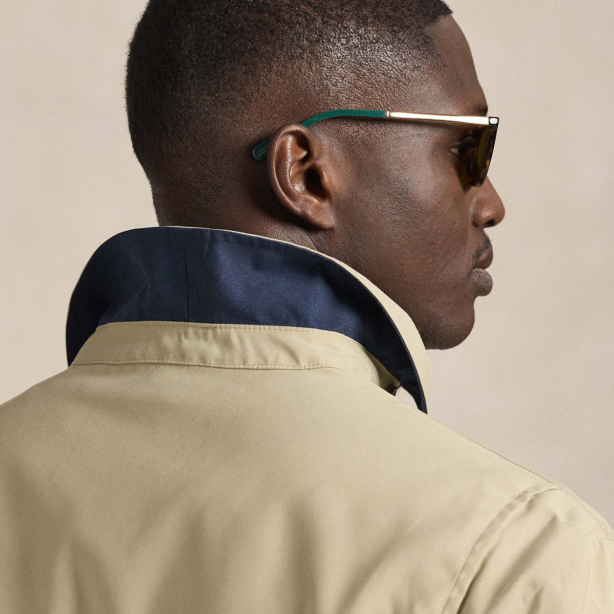 Ralph Lauren Men's Bi-Swing Jacket Beige Navy Logo