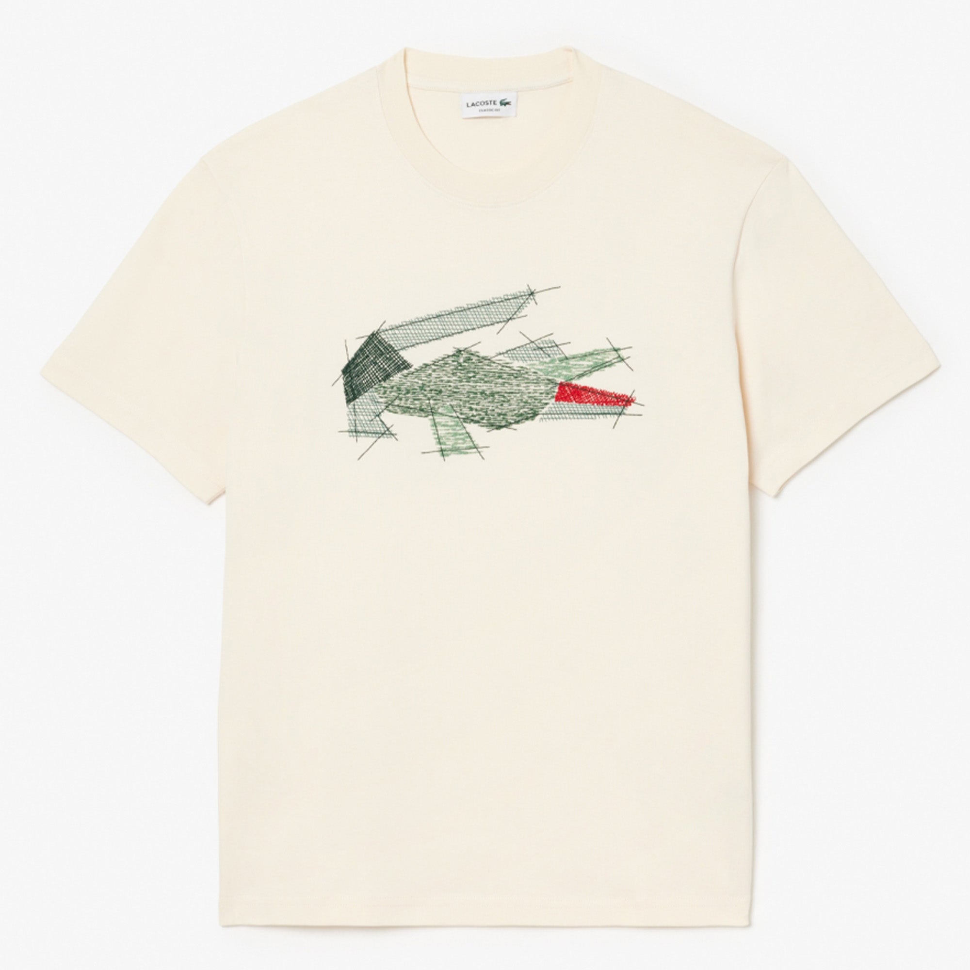 Lacoste Classic Fit Cotton Jersey T-shirt Beige