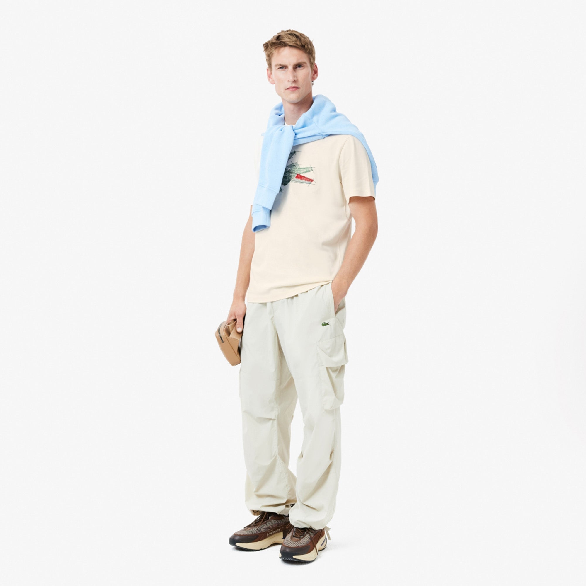 Lacoste Classic Fit Cotton Jersey T-shirt Beige