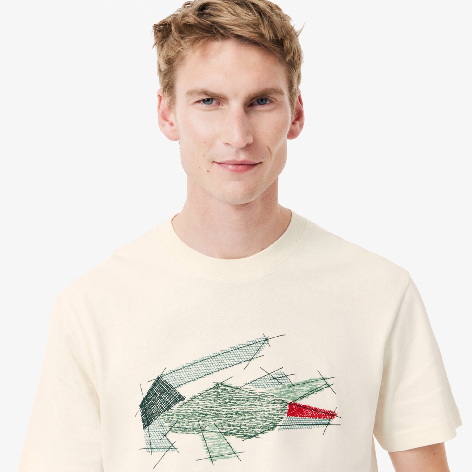 Lacoste Classic Fit Cotton Jersey T-shirt Beige