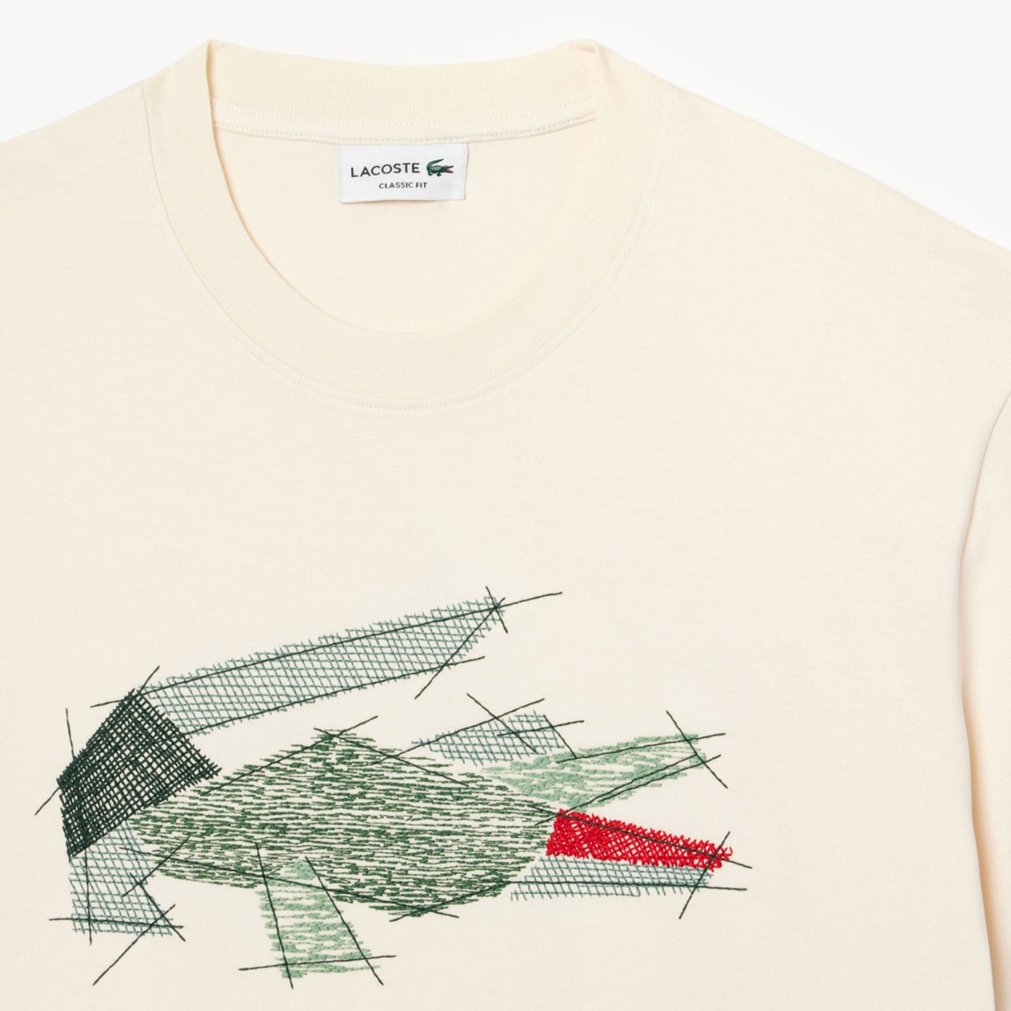 Lacoste Classic Fit Cotton Jersey T-shirt Beige