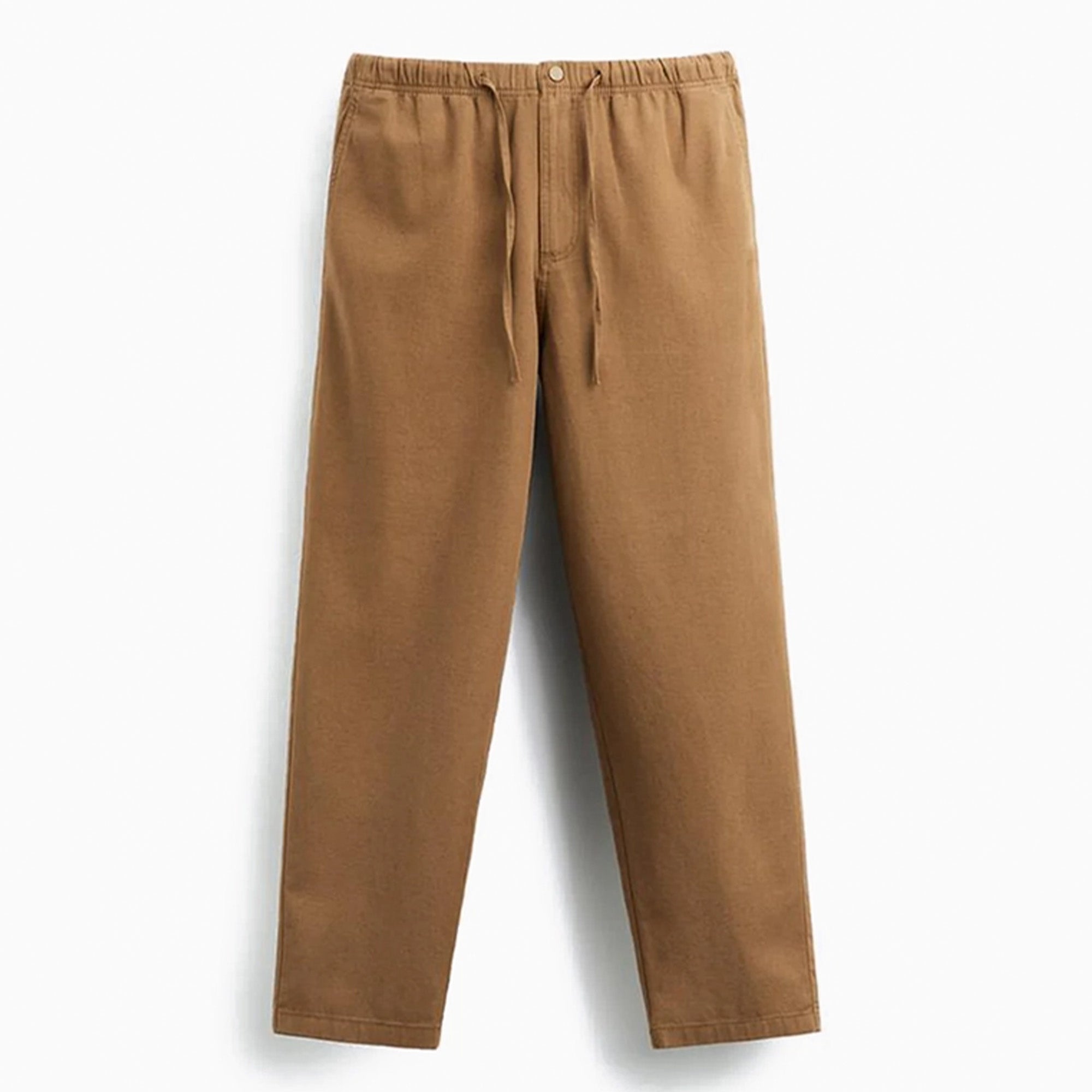 Zara Camel Cotton Linen Trousers