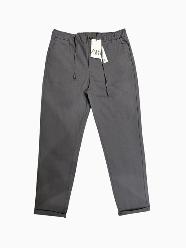 ZR Dark Grey Cotton Linen Trouser